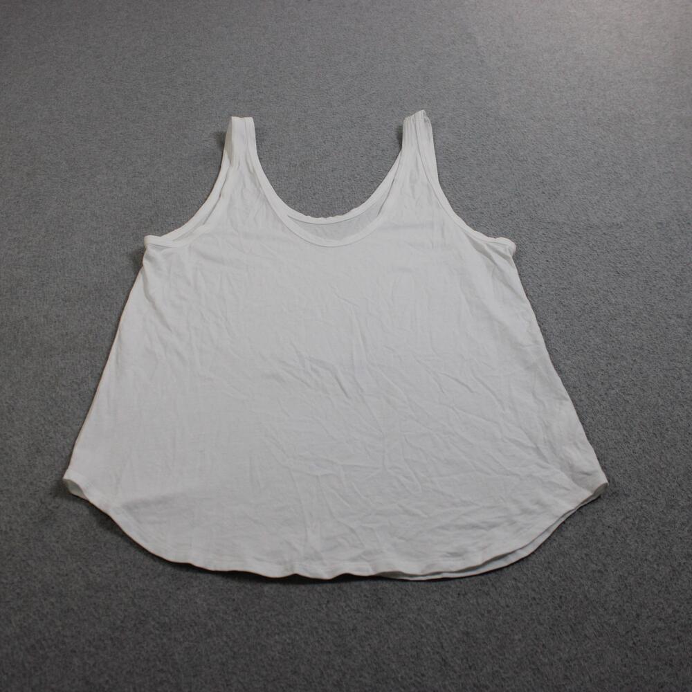 Quince Tank Top Women Medium White Scoop Neck Jersey Basic Tagless Lightweight